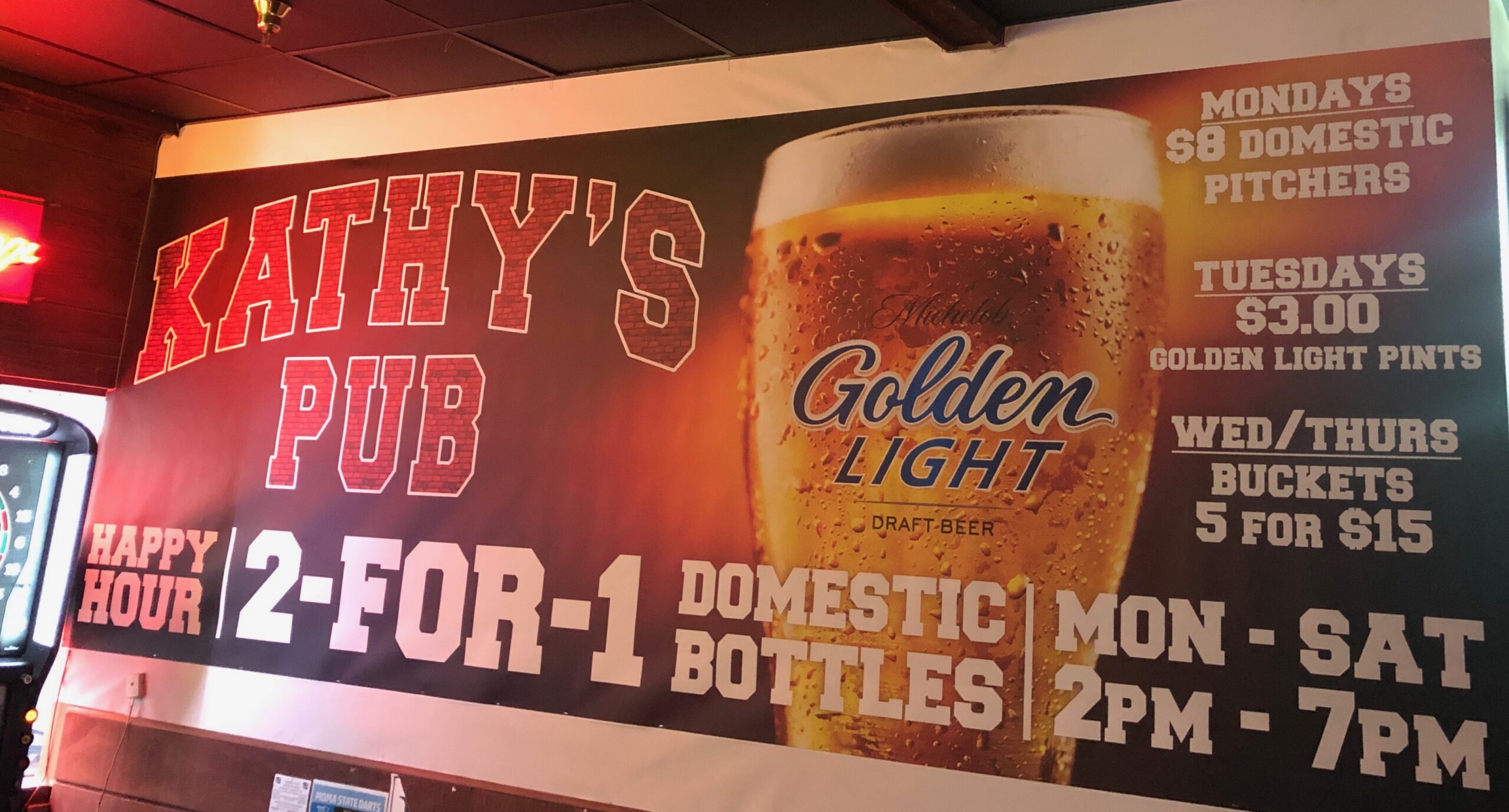 Large format wall graphic at Kathy's Pub